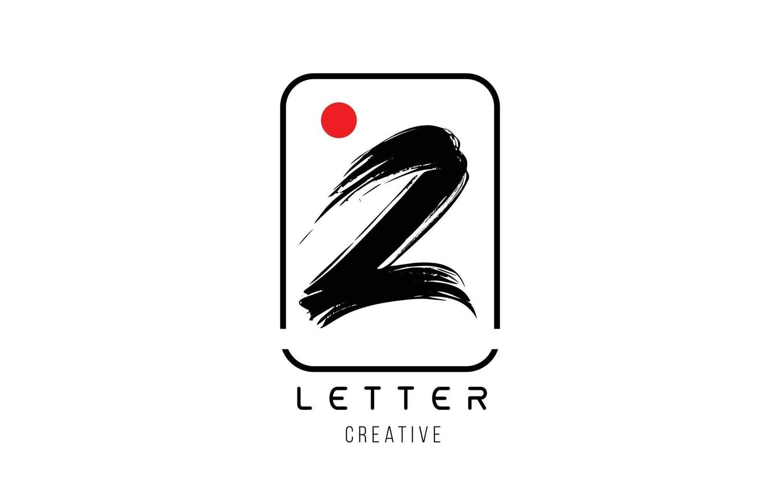 lettre alphabet z grunge grungy brush design pour logo entreprise icône vecteur