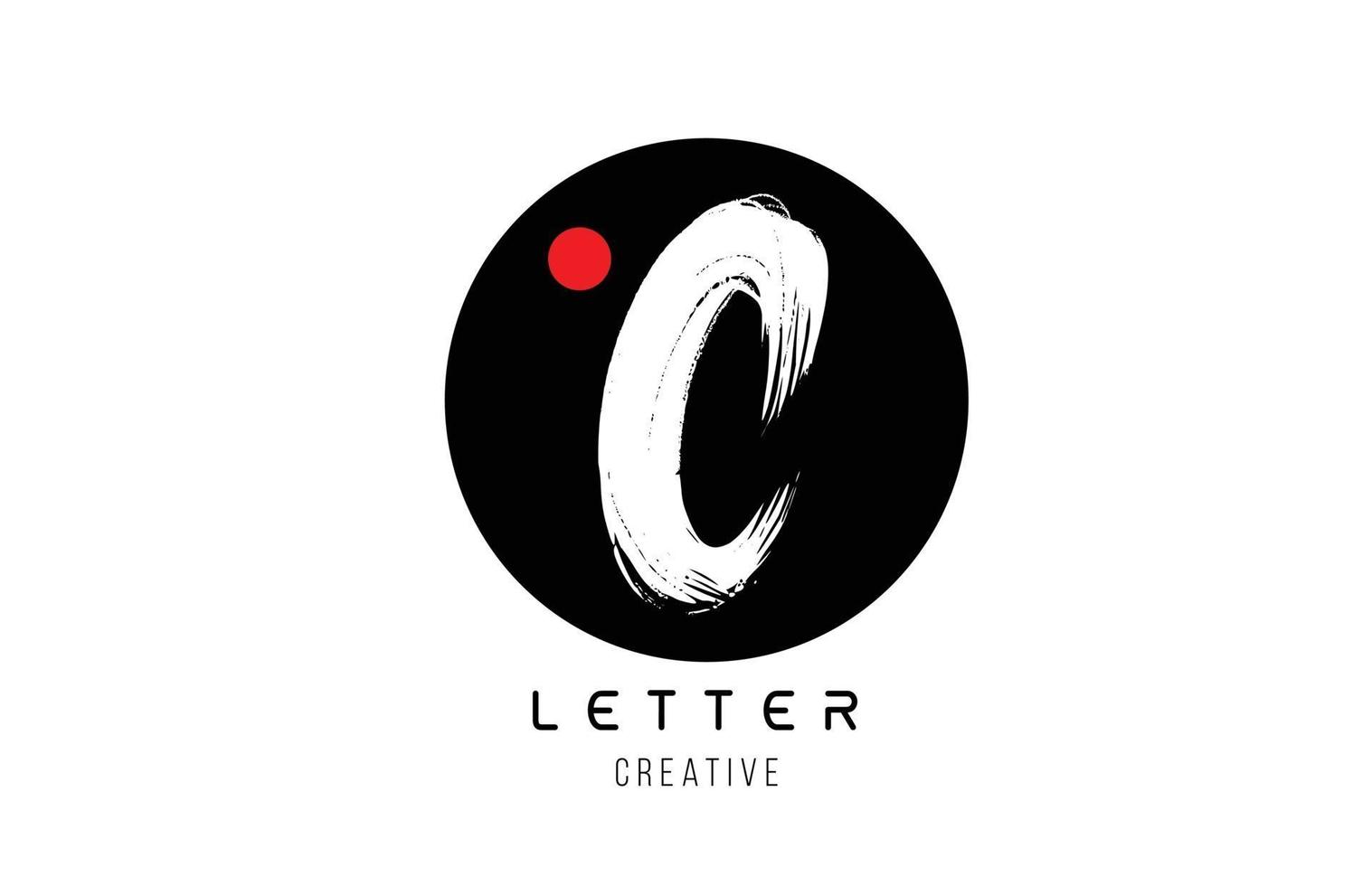 Lettre alphabet c grunge grungy brush design pour l'icône de l'entreprise de logo vecteur