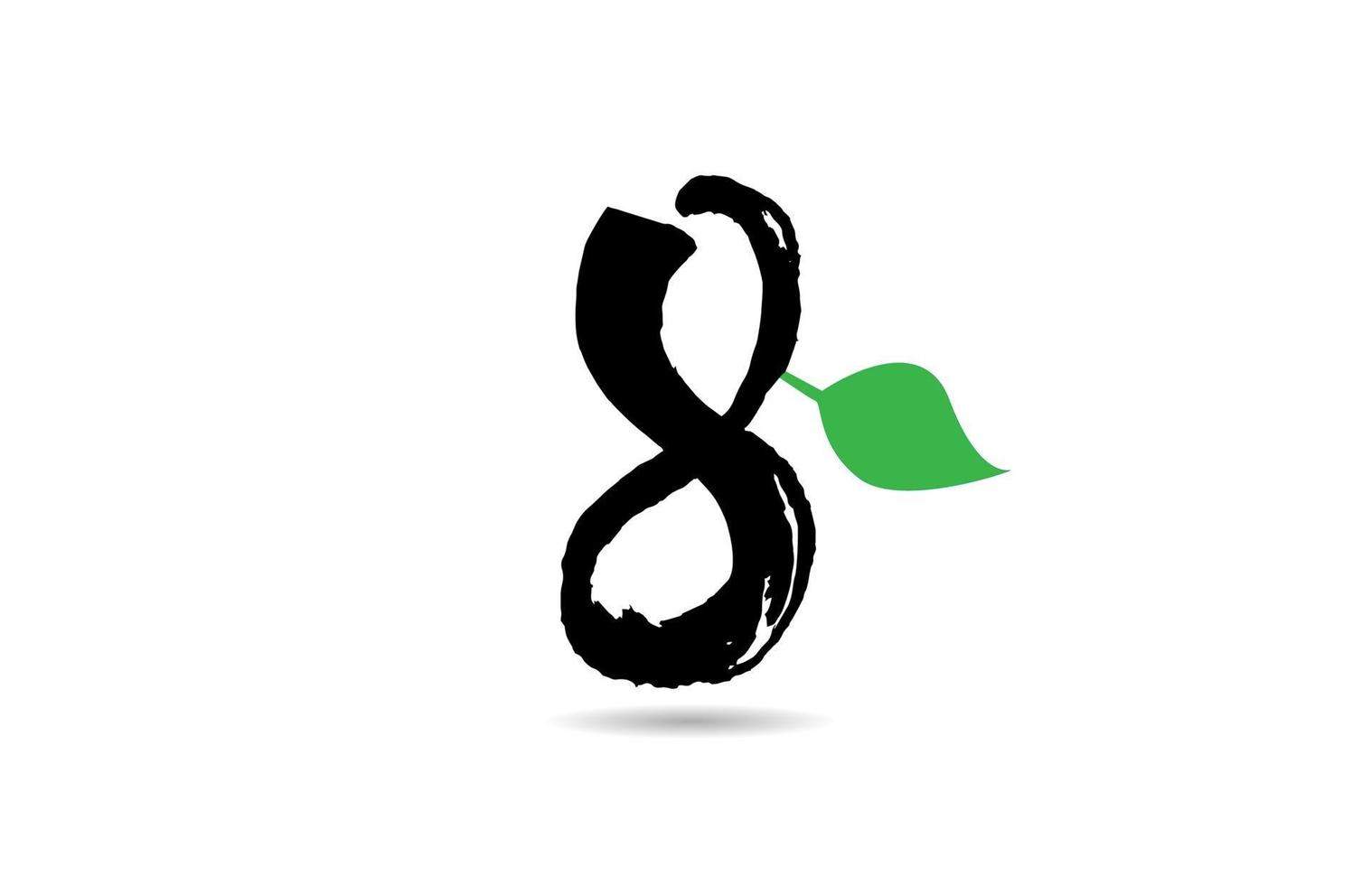 grunge nombre, feuille verte, logo, icône, conception, pour, entreprise, entreprise vecteur