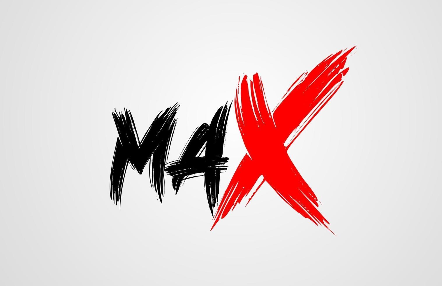 texte de mot de coup de pinceau grunge max pour la création de logo d'icône de typographie vecteur