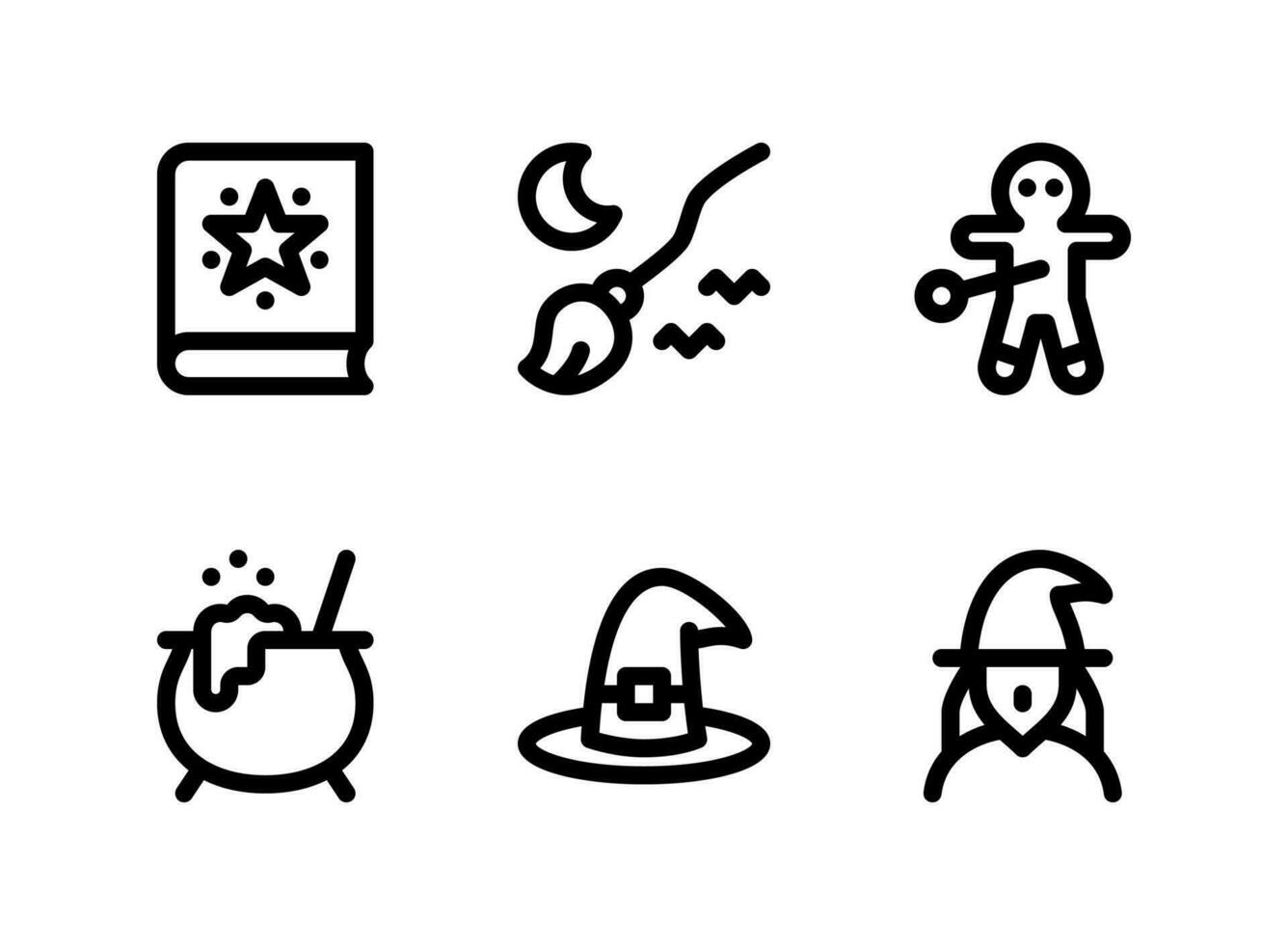 ensemble simple d'icônes de lignes vectorielles liées à halloween vecteur