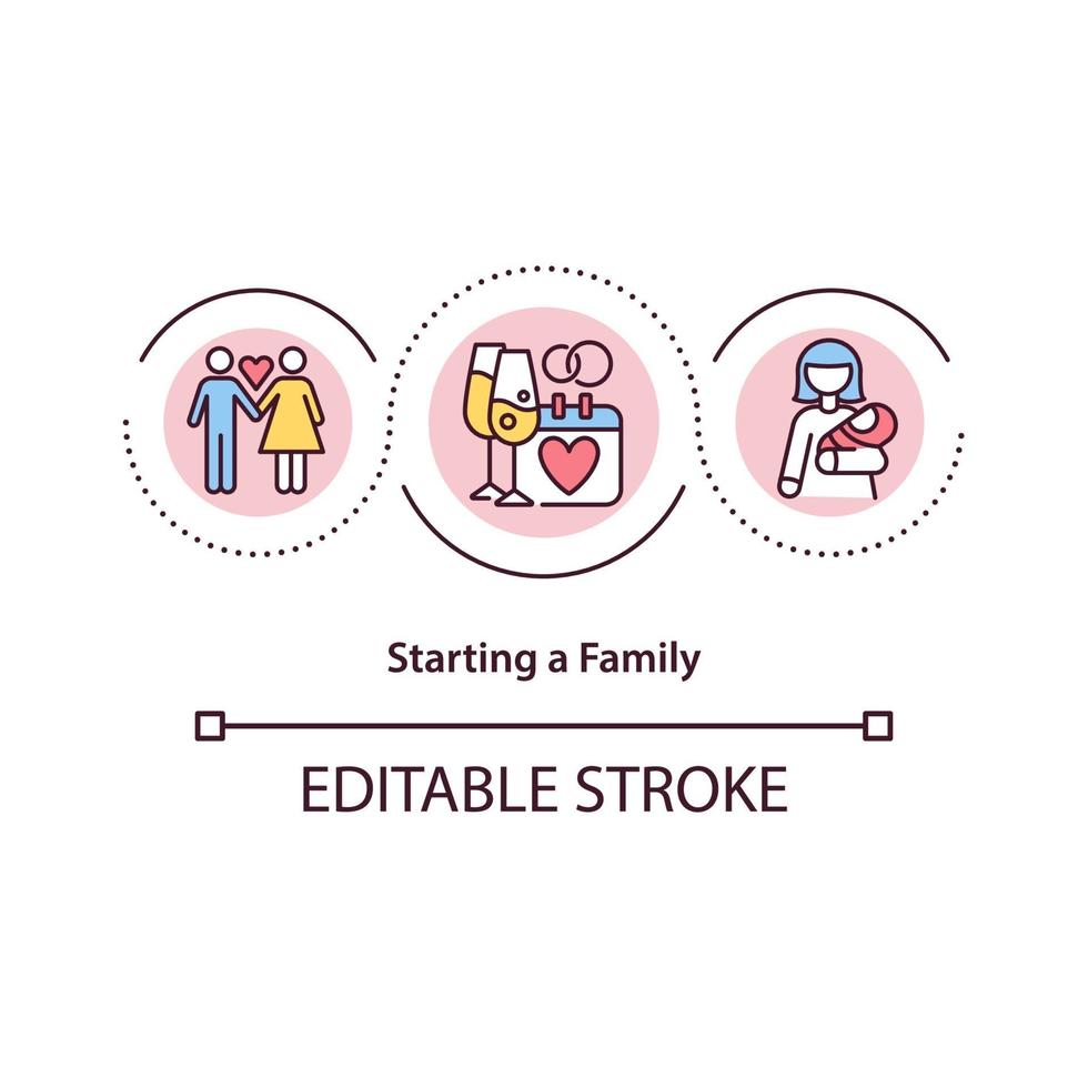 icône de concept de famille de départ vecteur