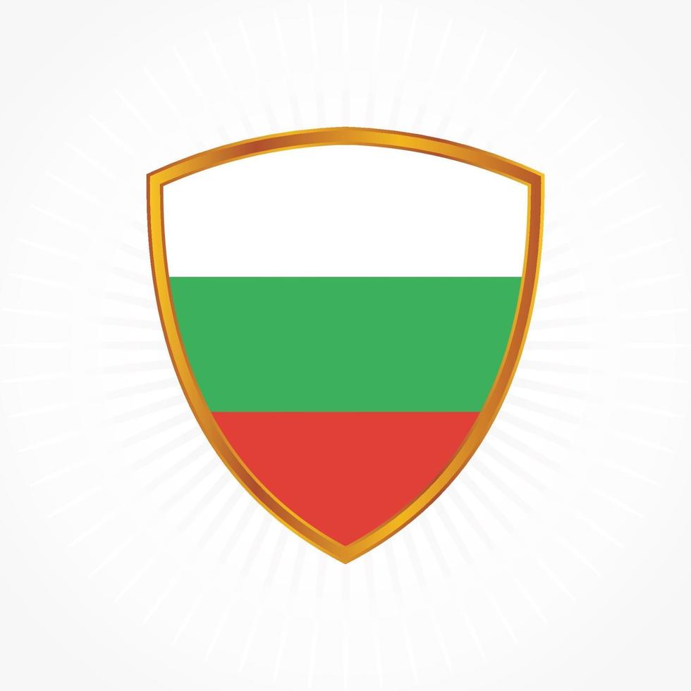 vecteur de drapeau de la bulgarie avec cadre de bouclier