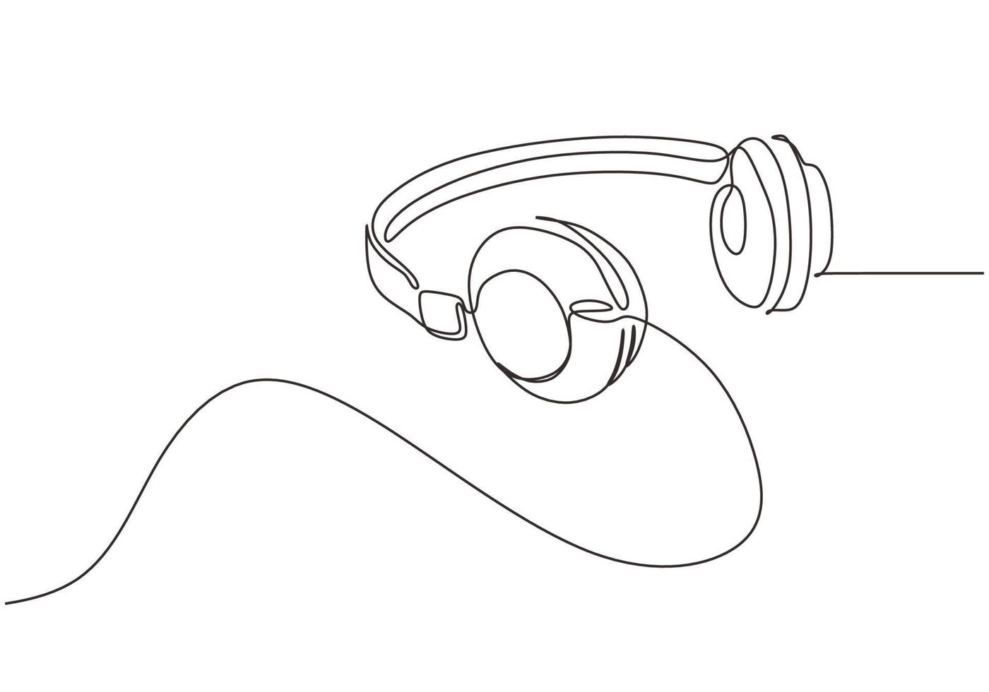 casque un dessin au trait du symbole de la musique vecteur