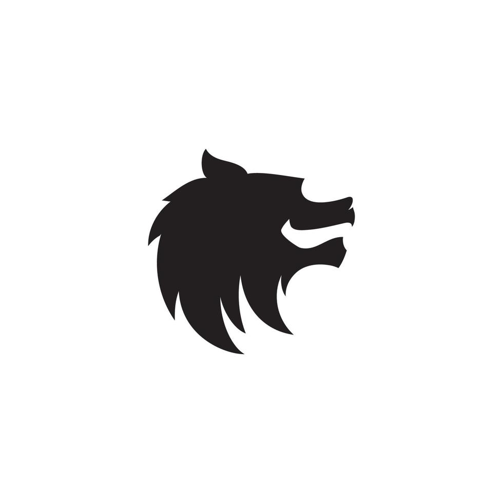 modèle de vecteur de conception de logo de tête de loup