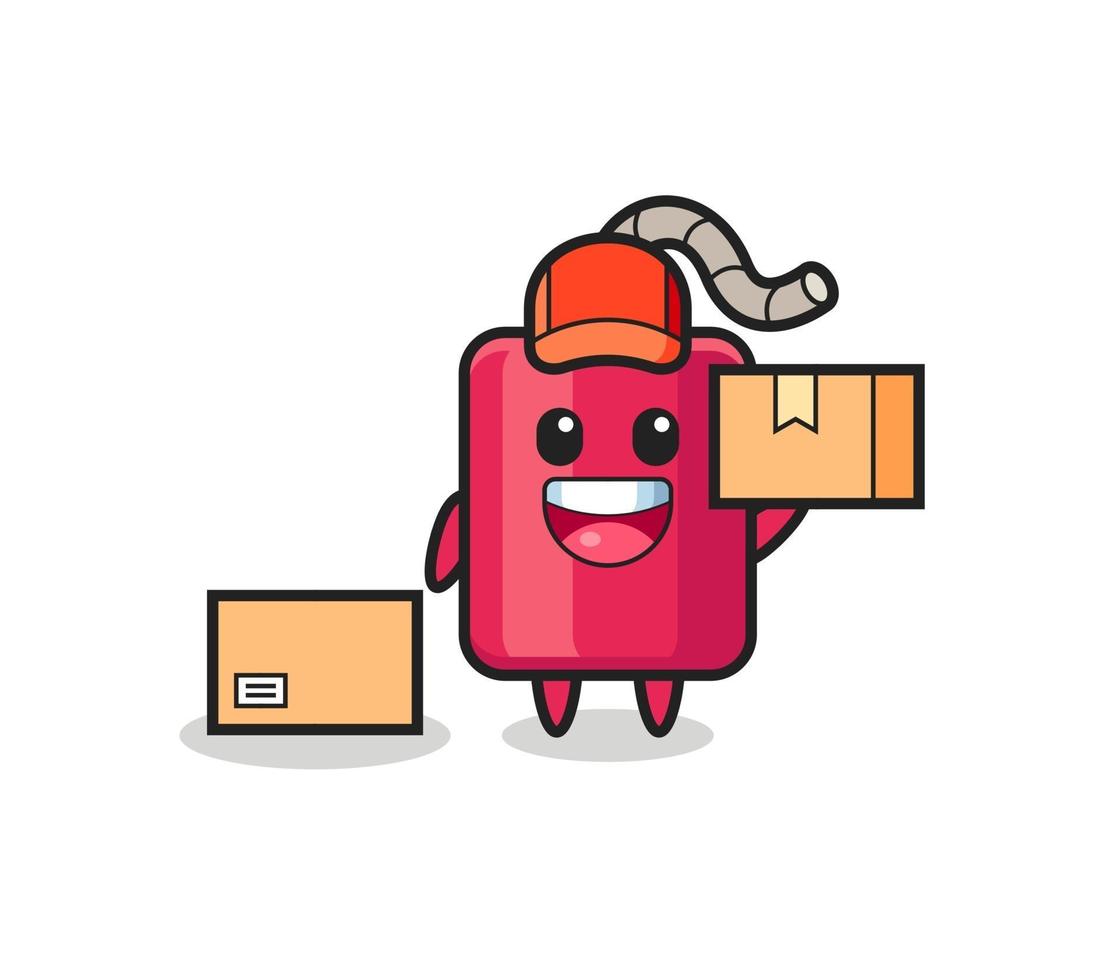 illustration de mascotte de dynamite en tant que coursier vecteur