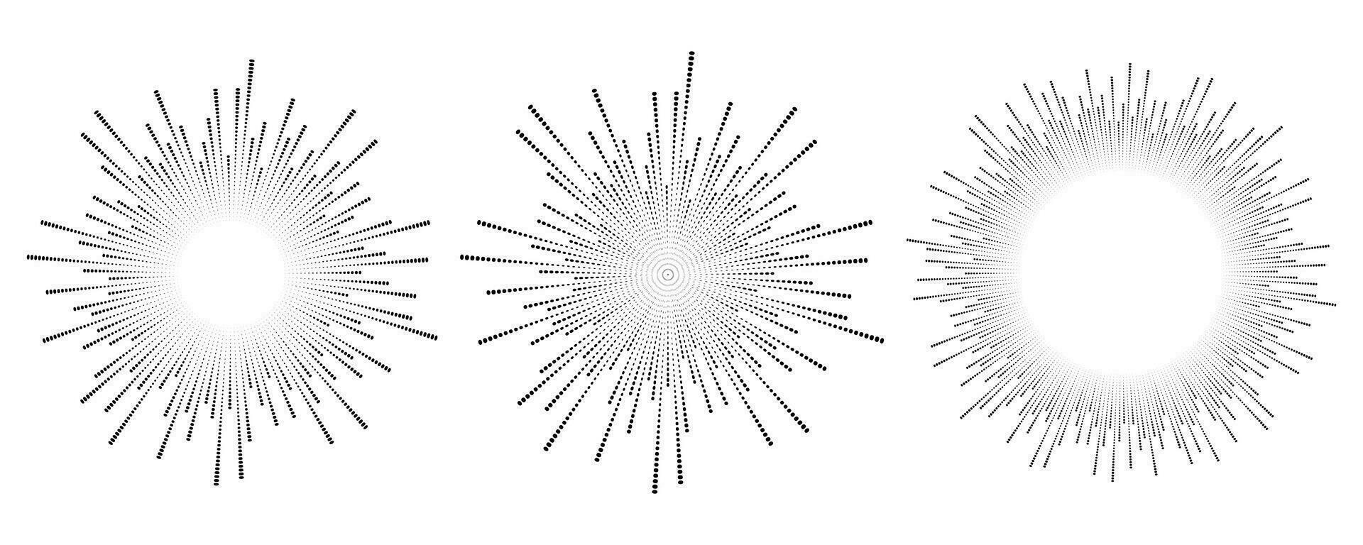 cercle du son vague. l'audio la musique égaliseur. rond circulaire Icônes ensemble. spectre radial modèle et la fréquence Cadre. vecteur conception