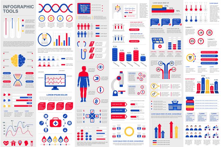 Modèle de conception médicale infographie éléments données visualisation vecteur