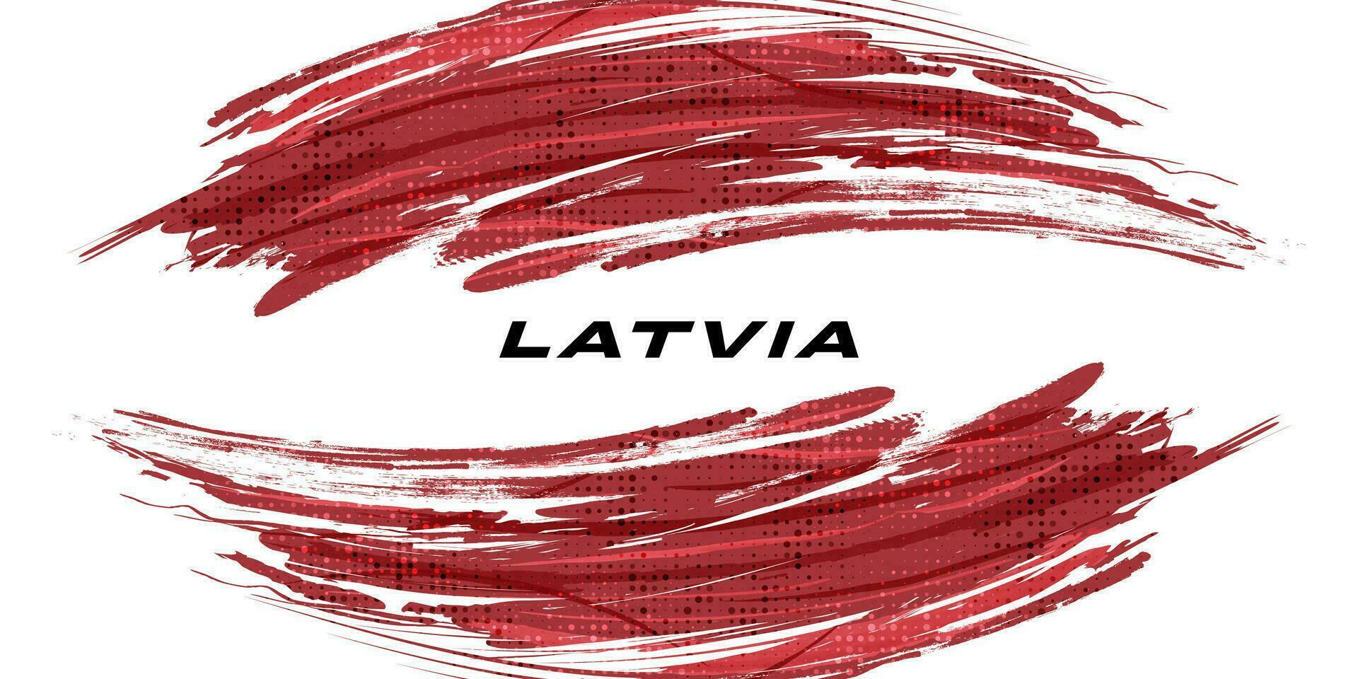 drapeau de Lettonie avec brosse style. nationale république de Lettonie drapeau sur blanc Contexte vecteur