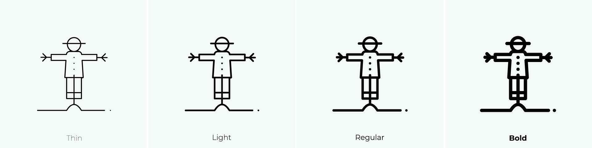 épouvantail icône. mince, lumière, ordinaire et audacieux style conception isolé sur blanc Contexte vecteur