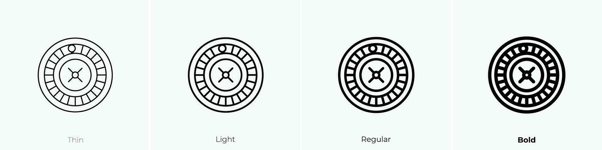 roulette icône. mince, lumière, ordinaire et audacieux style conception isolé sur blanc Contexte vecteur