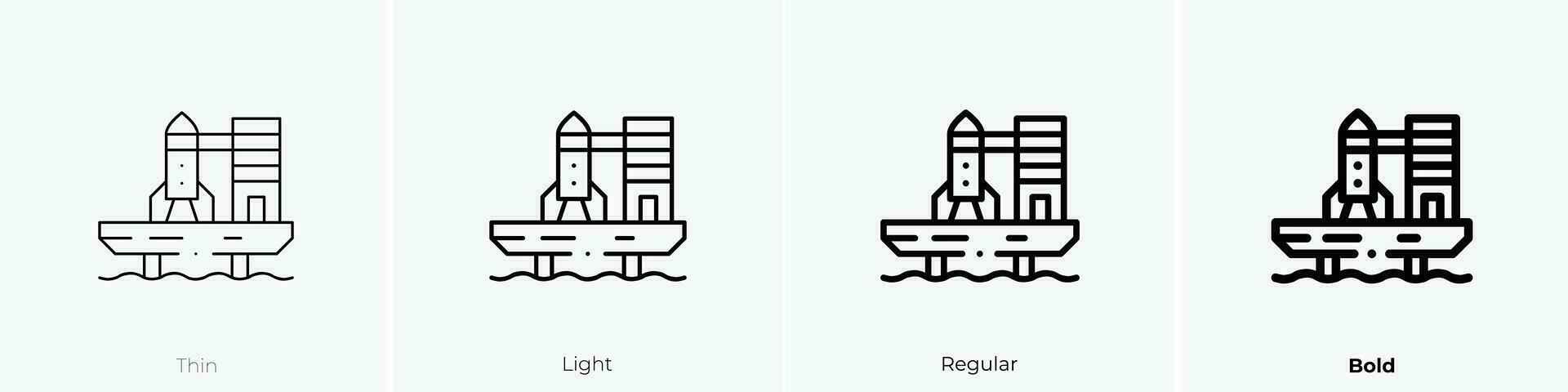 fusée lancement icône. mince, lumière, ordinaire et audacieux style conception isolé sur blanc Contexte vecteur