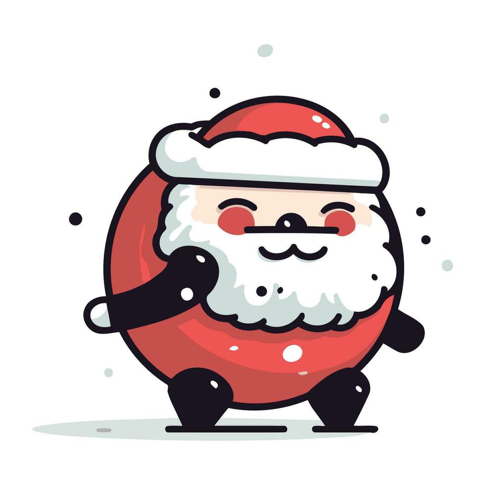 mignonne dessin animé Père Noël claus. joyeux Noël et content Nouveau an. vecteur illustration