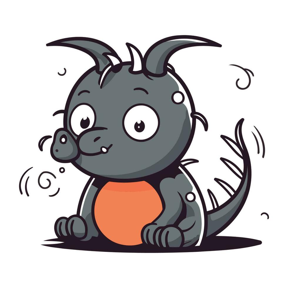 dessin animé illustration de mignonne peu dragon animal personnage mascotte vecteur
