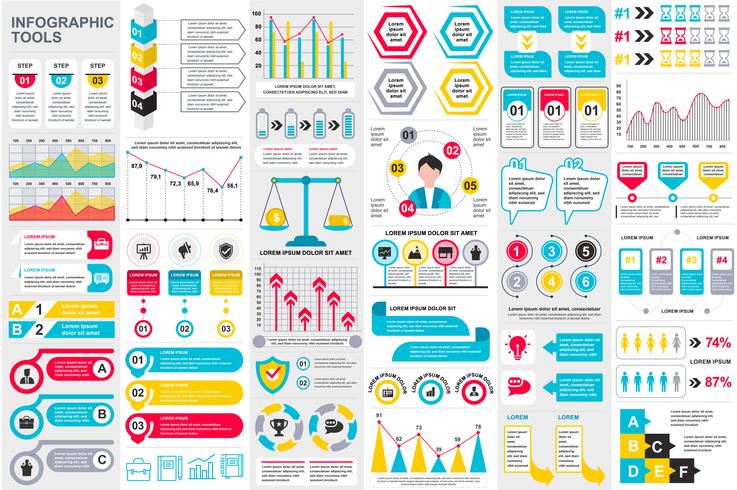 Modèle de conception infographique éléments visualisation de données vecteur