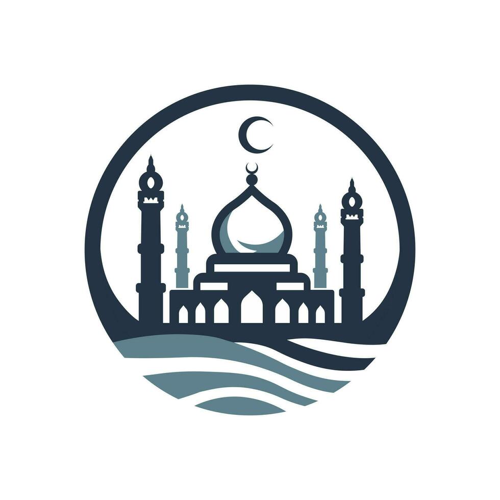 musulman mosquée logo. magnifique musulman temple. vecteur illustration