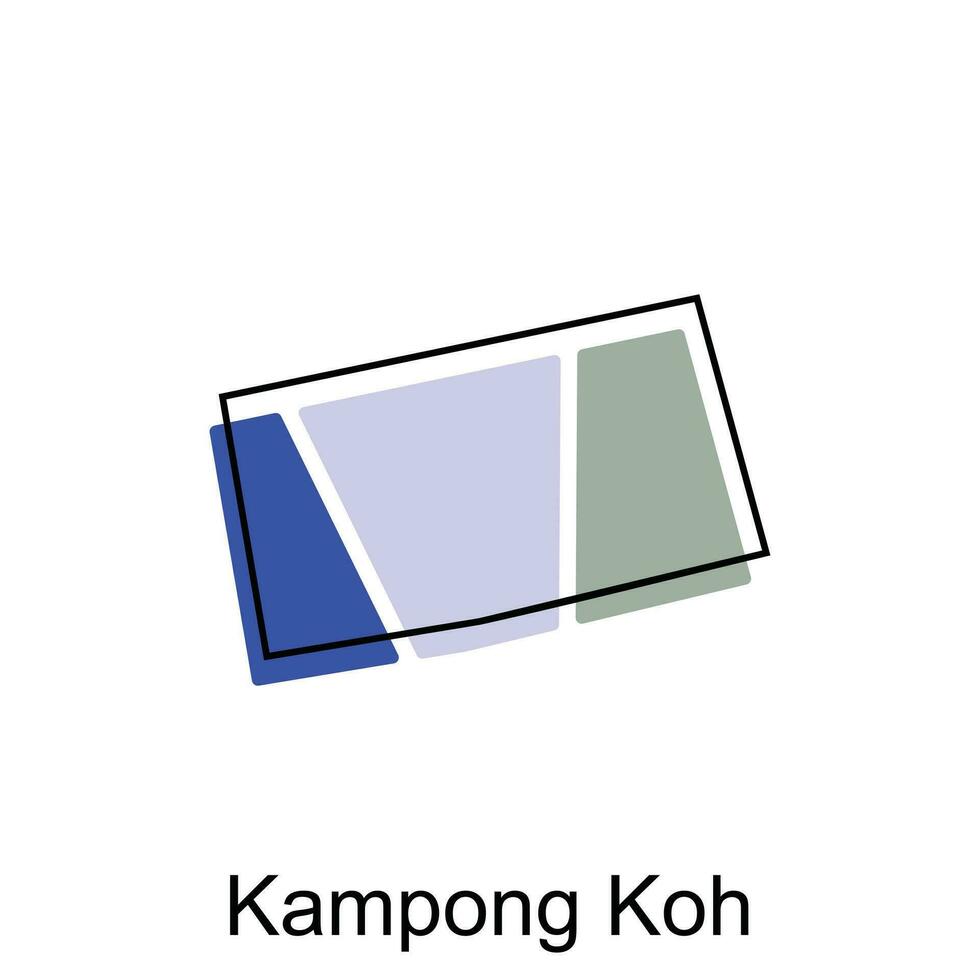 vecteur carte ville de kampung koh conception modèle, haute détaillé illustration pays dans Asie