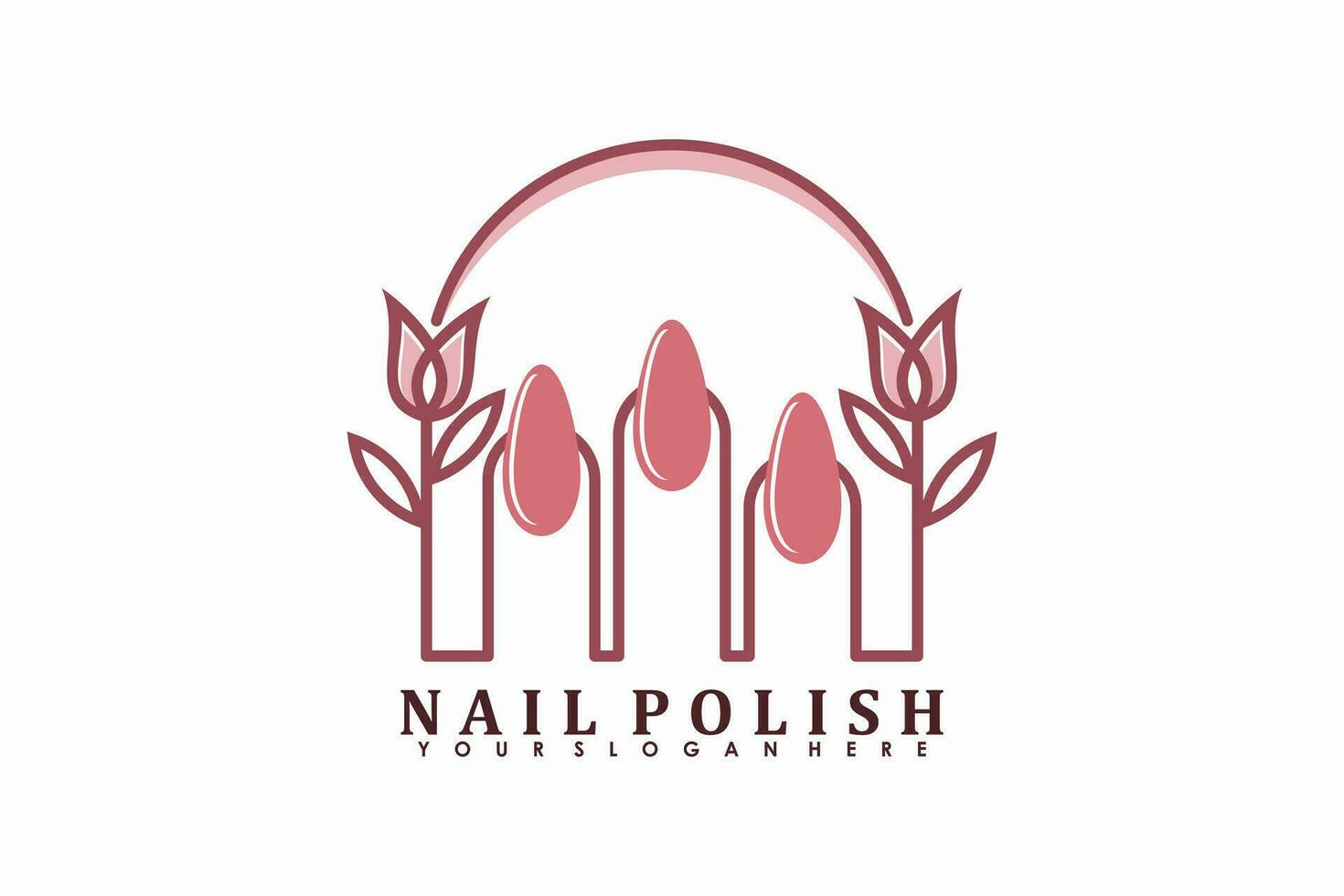 clou salon logo conception vecteur avec Créatif clou polonais beauté