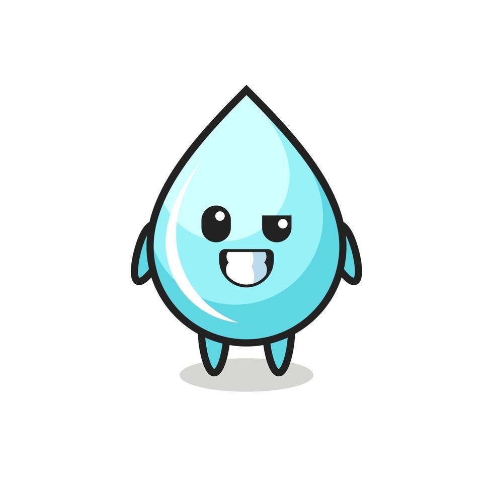 Adorable mascotte de goutte d'eau avec un visage optimiste vecteur