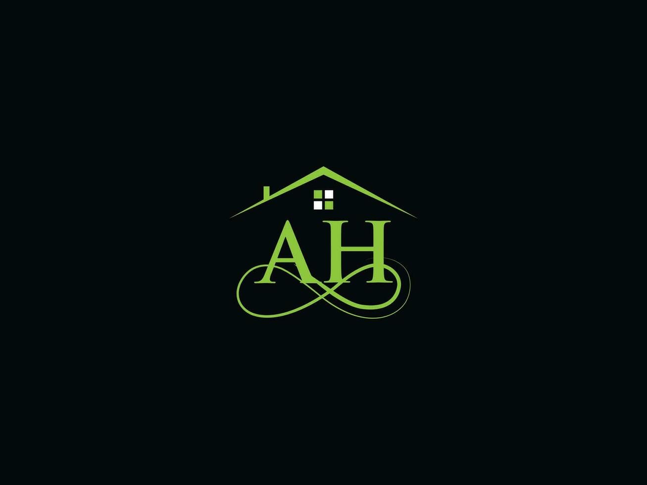 abstrait ah logo lettre, bâtiment ah luxe réel biens logo pour affaires vecteur