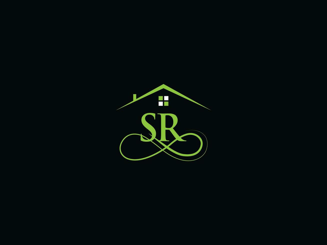 réel biens sr luxe logo, minimaliste bâtiment sr logo icône pour maison vecteur