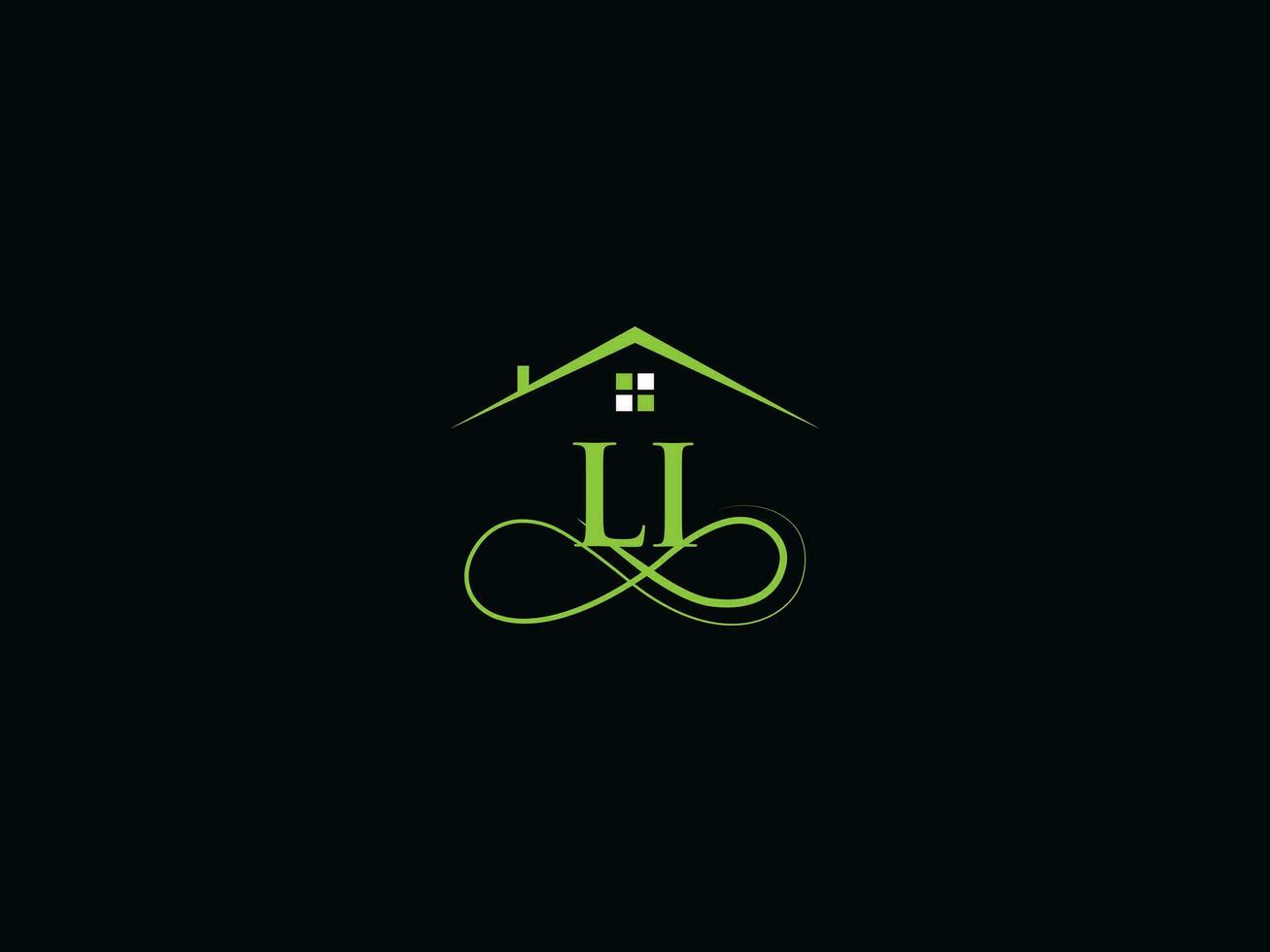 abstrait li logo bâtiment, luxe li réel biens lettre logo icône vecteur