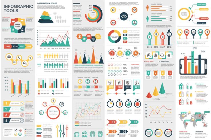 Modèle de conception infographique éléments visualisation de données vecteur