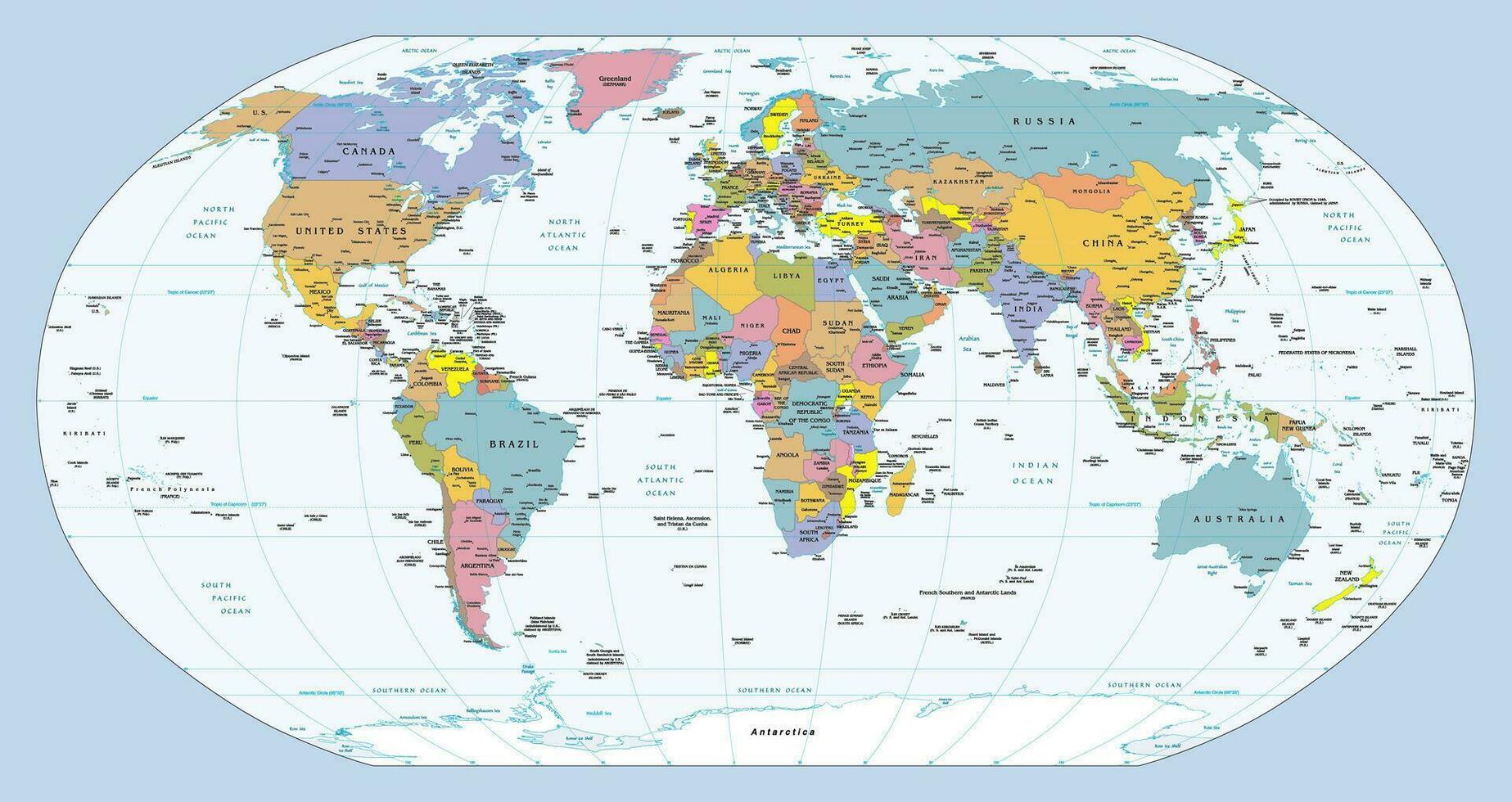 politique Facile monde carte Robinson projection vecteur