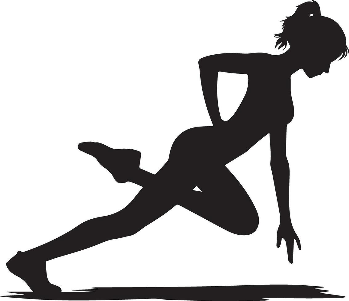 femme pousser en haut yoga pose vecteur silhouette illustration 9