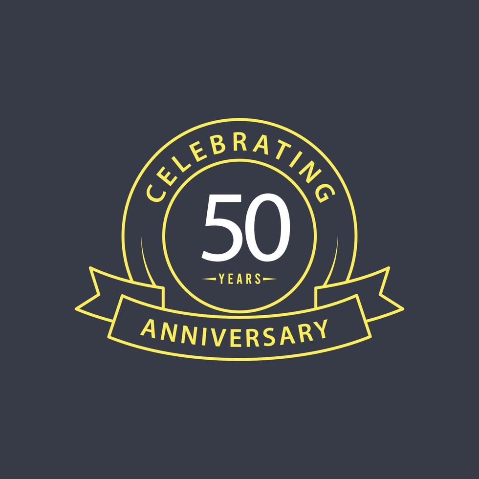 Illustration de conception de modèle de vecteur de célébration anniversaire 50 ans