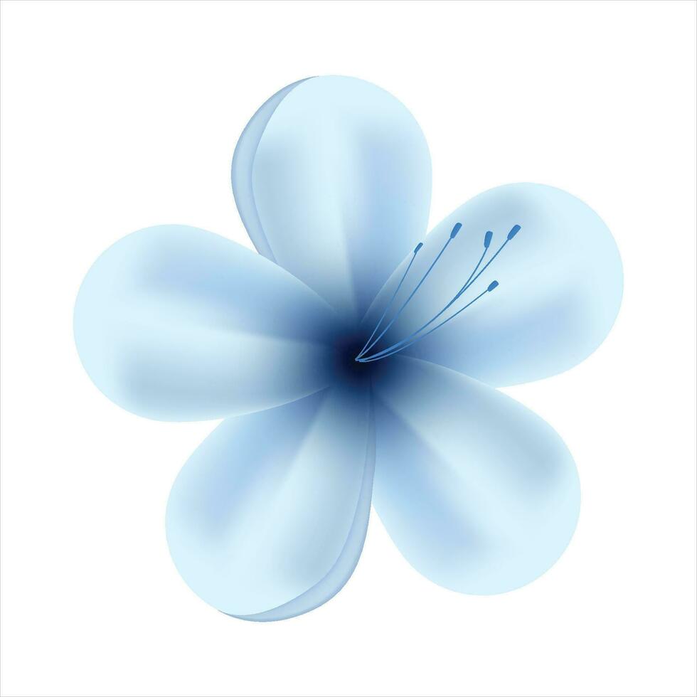 vecteur printemps bleu fleurs sur blanc Contexte