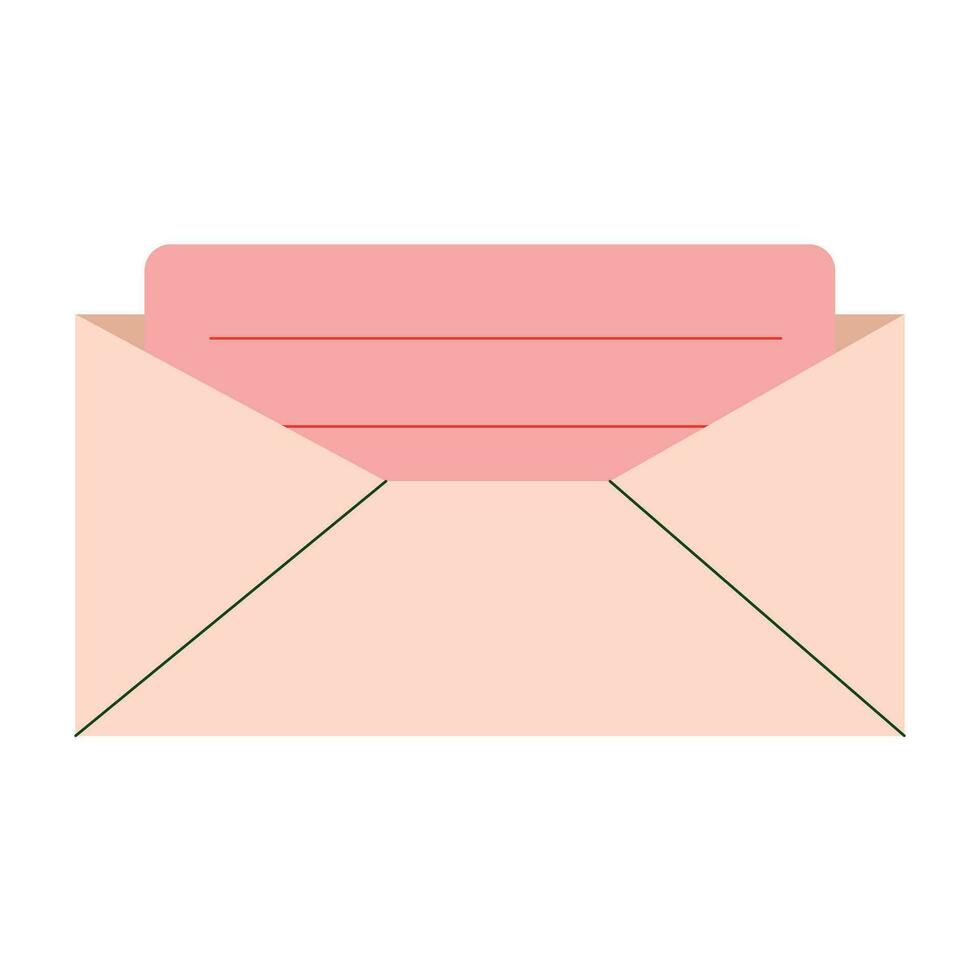 vecteur rose enveloppe avec lettre message