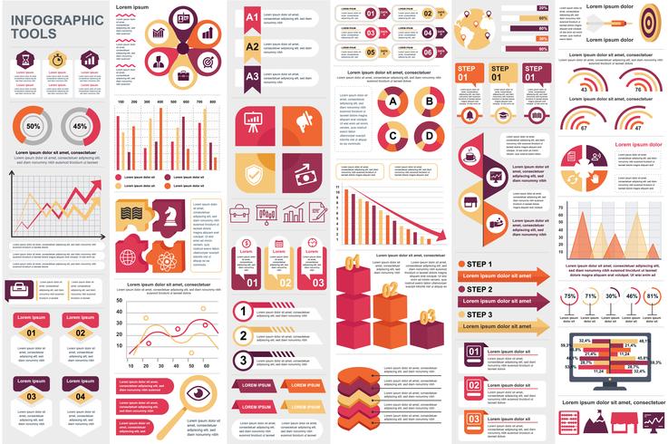 Modèle de conception infographique éléments visualisation de données vecteur