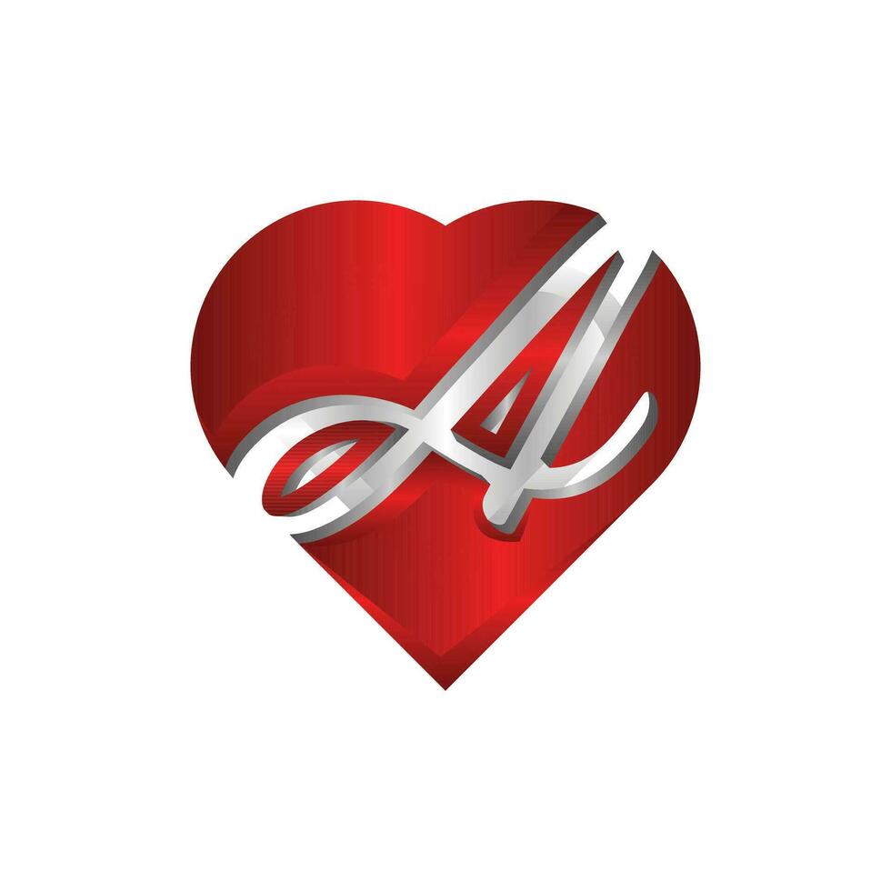 lettre une avec l'amour logo conception modèle élément, utilisable pour affaires et l'image de marque logos vecteur