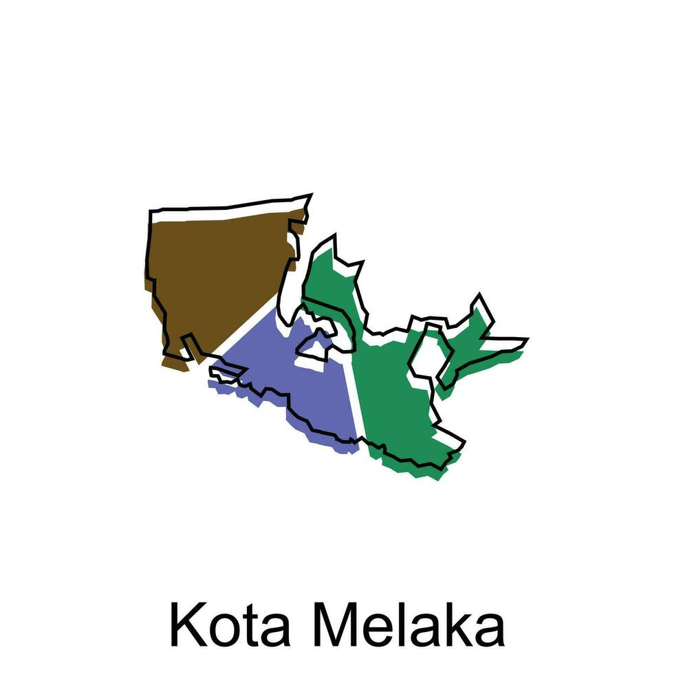 carte ville de kota Melaka vecteur conception modèle, infographie vecteur carte illustration sur une blanc Contexte.