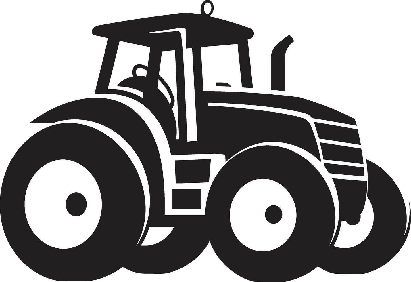 rétro tracteur vecteur illustration noir et blanc tracteur logo concept