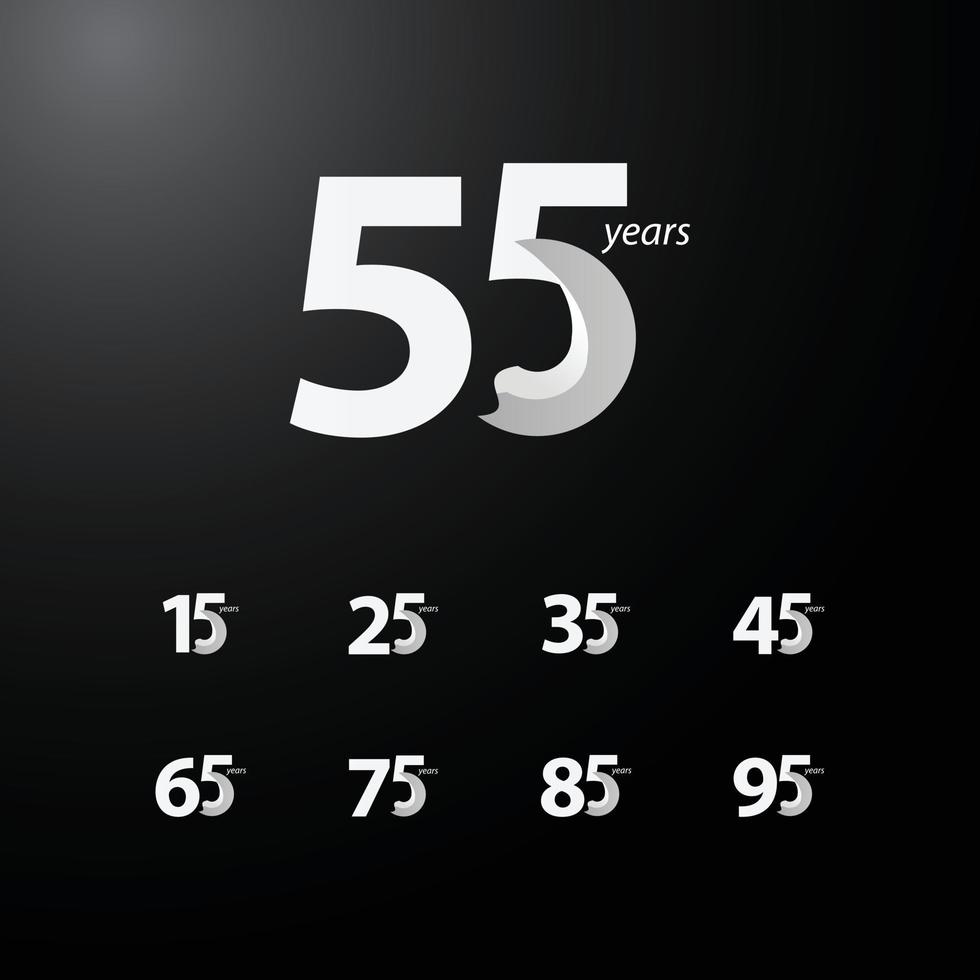 Illustration de conception de modèle de vecteur de célébration anniversaire 55 ans