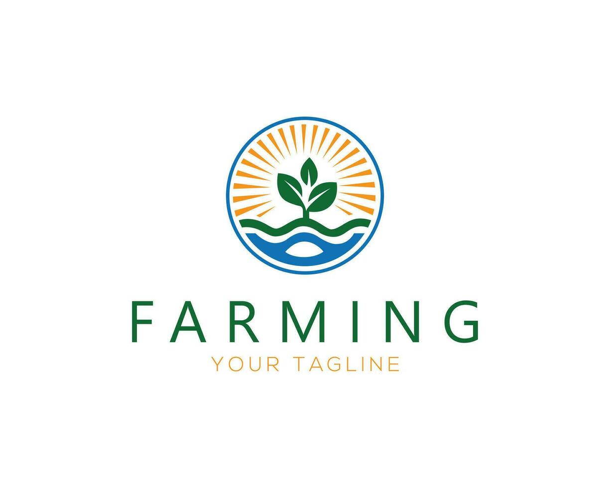 agriculture ferme Créatif logo conception icône vecteur illustration.