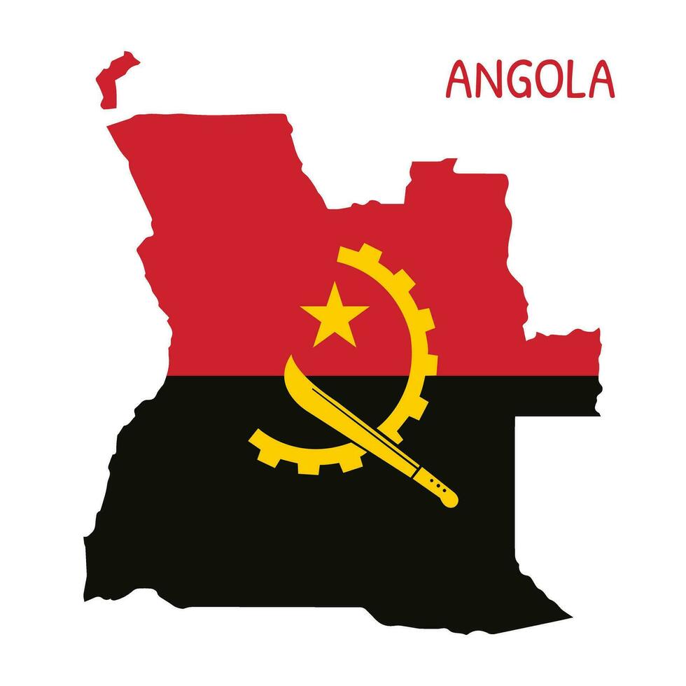 angola nationale drapeau en forme de comme pays carte vecteur