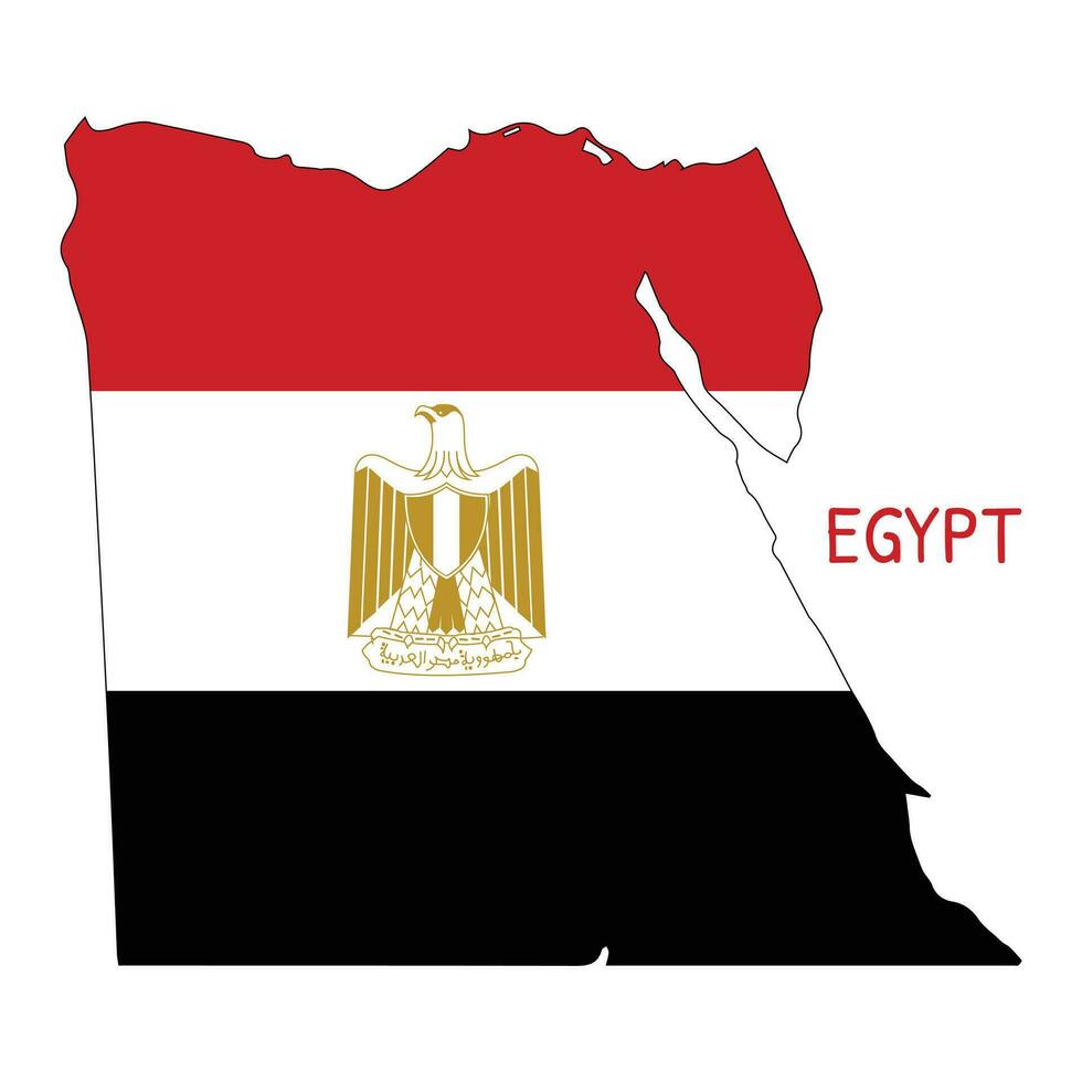 Egypte nationale drapeau en forme de comme pays carte vecteur