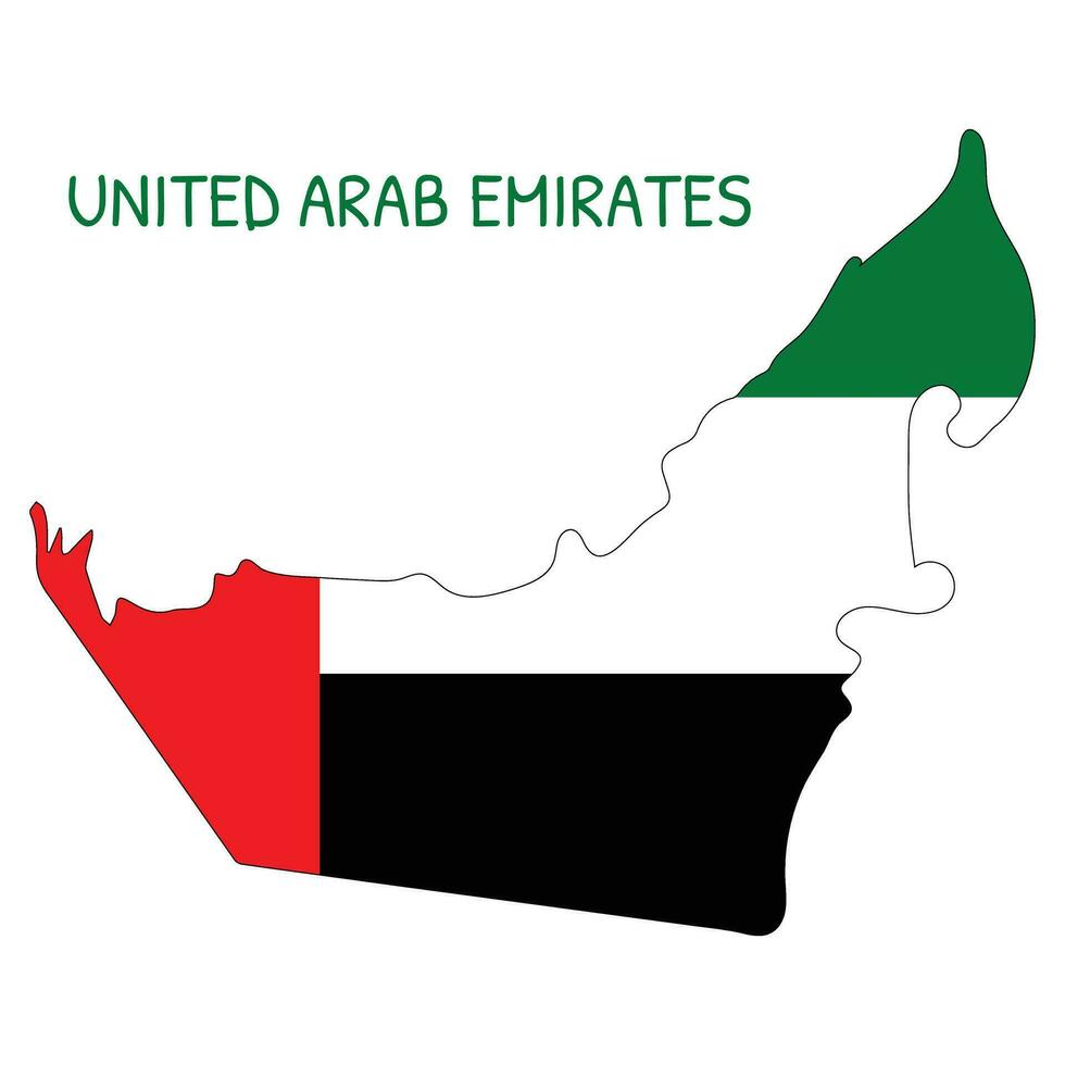 uni arabe émirats nationale drapeau en forme de comme pays carte vecteur