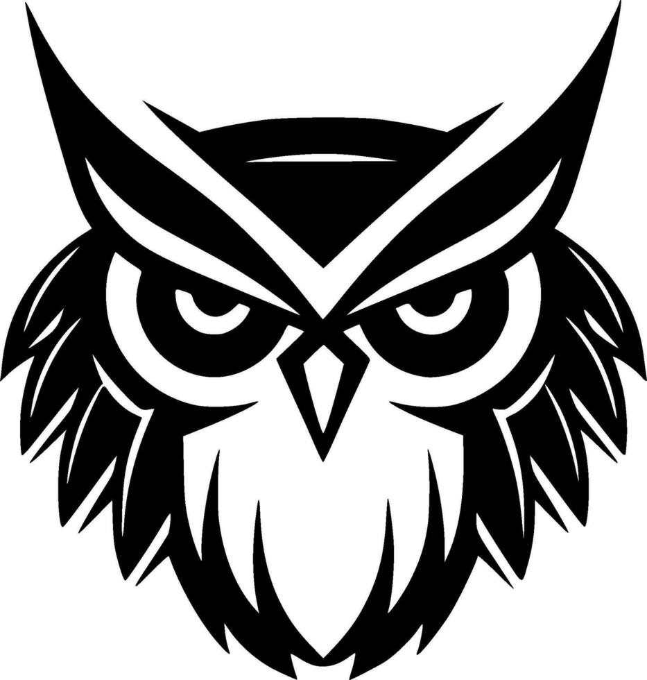 hibou - minimaliste et plat logo - vecteur illustration