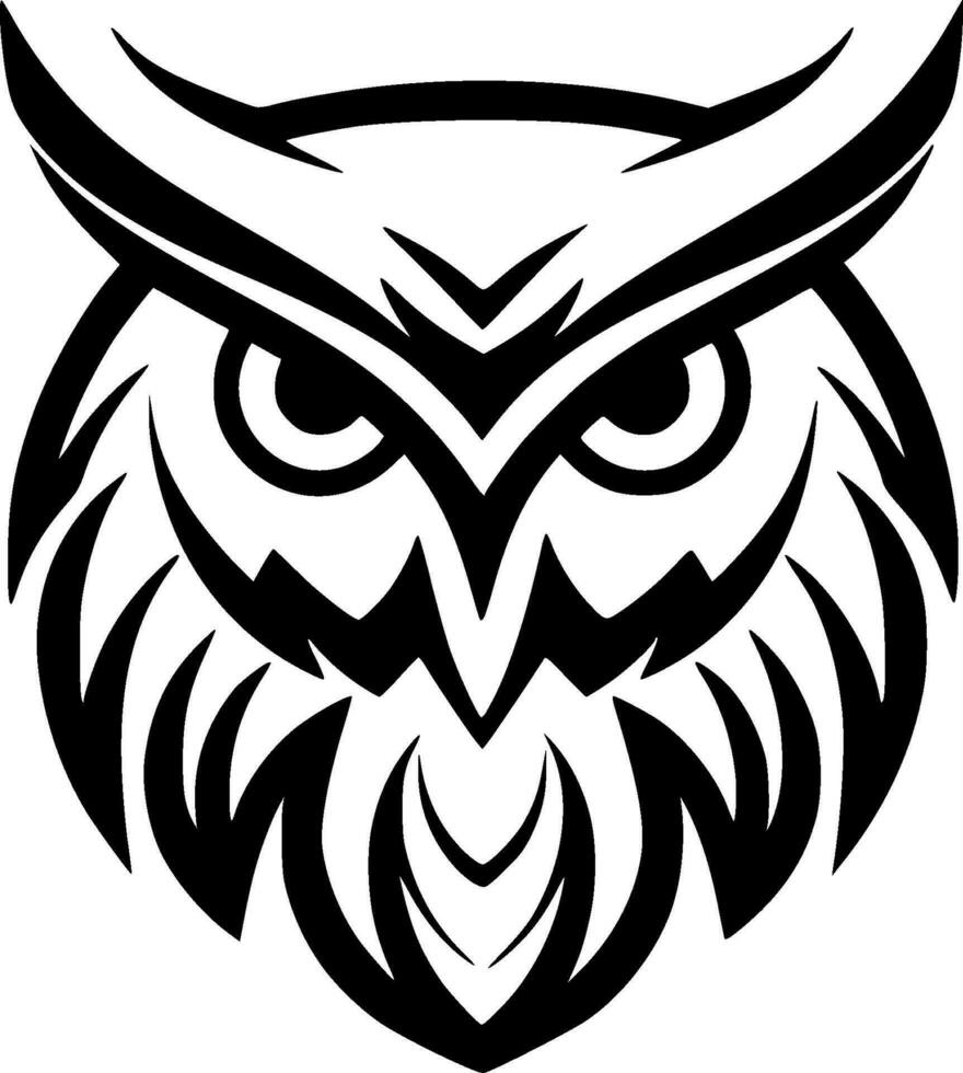 hibou - minimaliste et plat logo - vecteur illustration