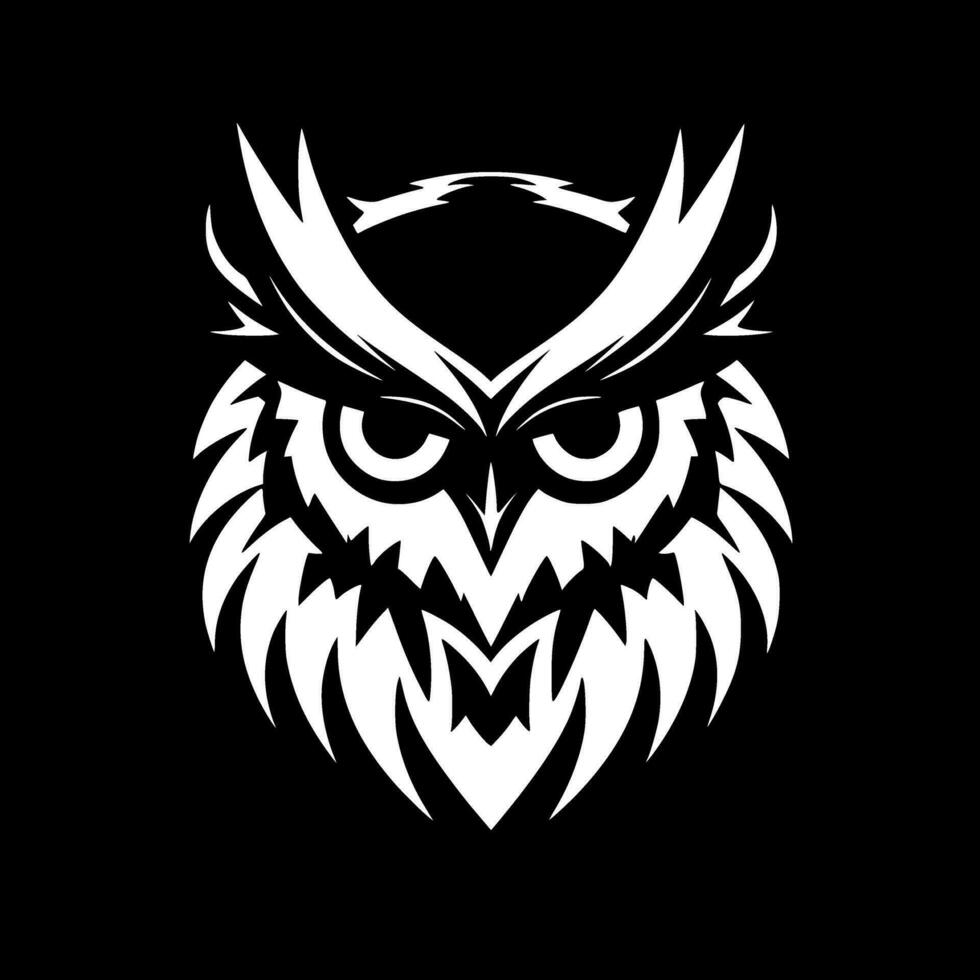 hibou, noir et blanc vecteur illustration