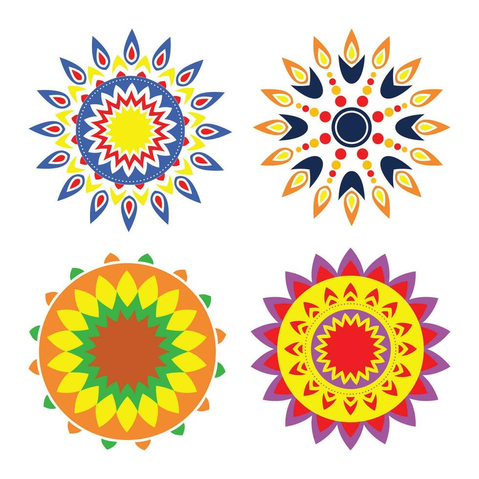 Indien traditionnel rangoli collection vecteur illustration