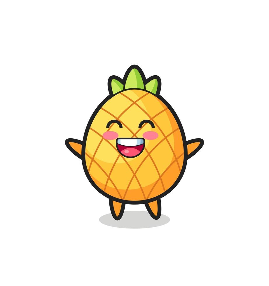 personnage de dessin animé heureux bébé ananas vecteur