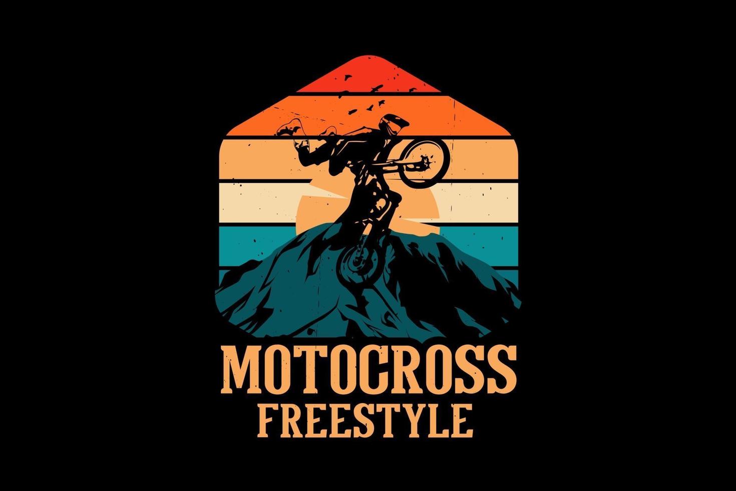 conception de silhouette de motocross freestyle vecteur