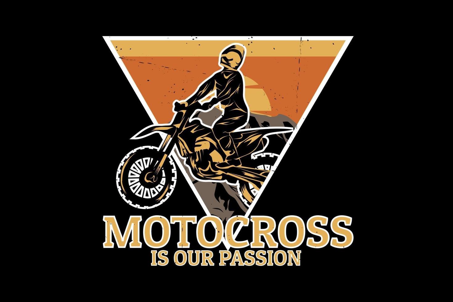le motocross est notre conception de silhouette de passion vecteur