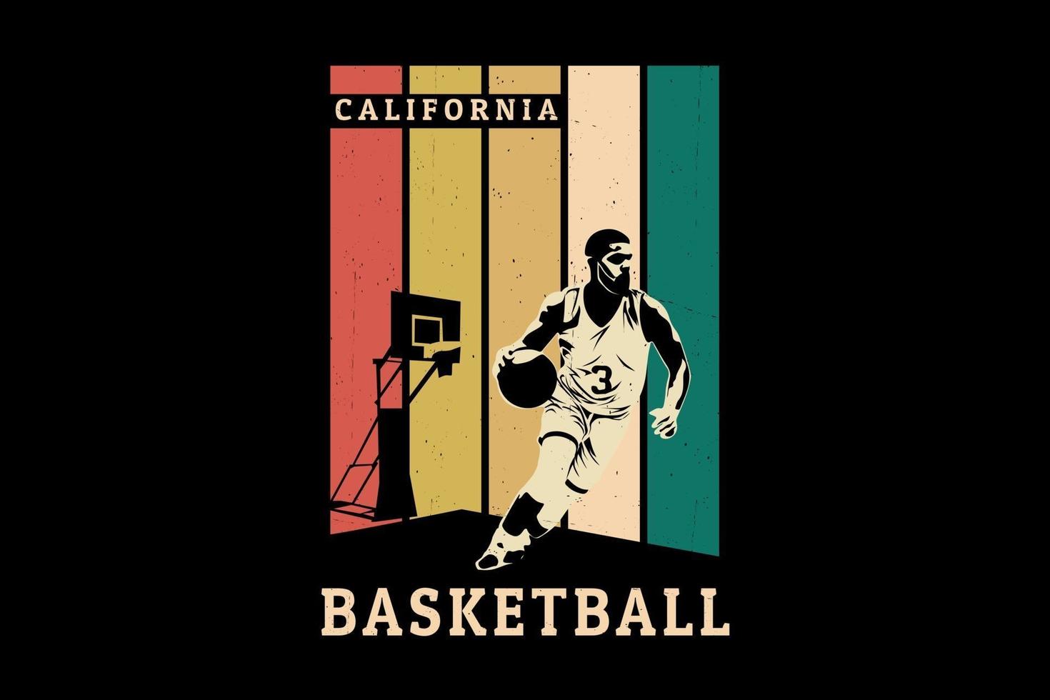 conception de silhouette de basket-ball californien vecteur