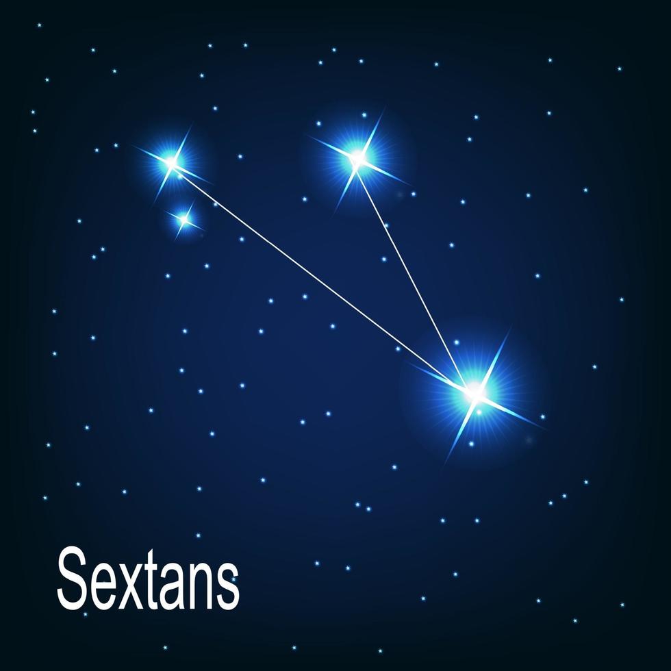 l'étoile de la constellation des sextans dans le ciel nocturne. vecteur